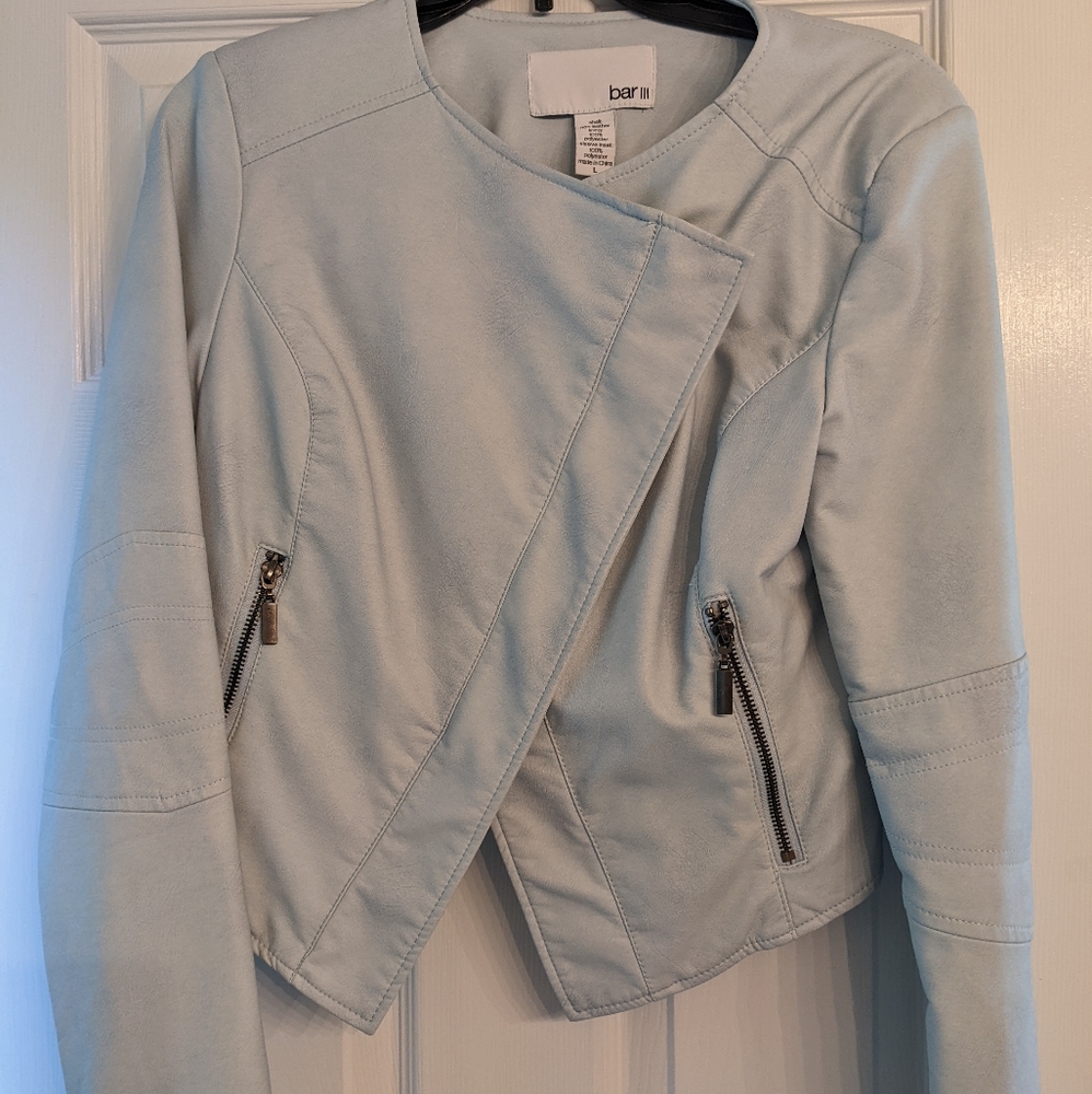 Bar III Baby Blue pleather jacket - size large